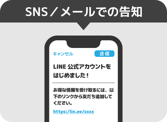 SNSメールでの告知
